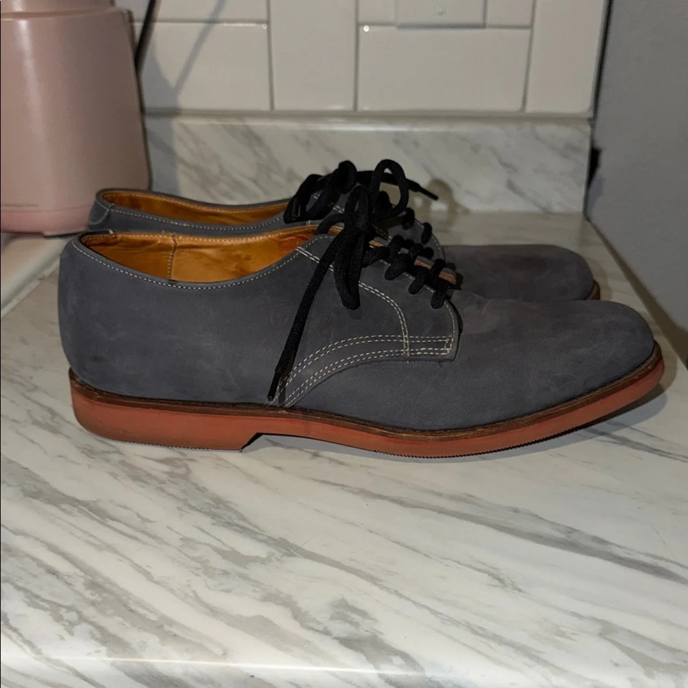 Cole Haan Gray Suede Oxford Shoes with Black Laces